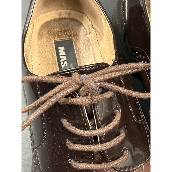 Masimo New York Oxford Mens Brown Croc Embossed Square Toe 2240-12 Size 11 main image 3